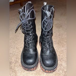 Demonia Black Combat Boots Platform size 9
